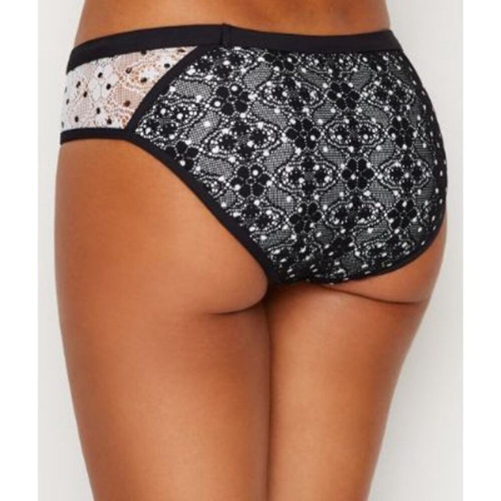 NWT Anne Cole White Black Crochet Lace Print Bikini Bottoms XS - Picture 3 of 10